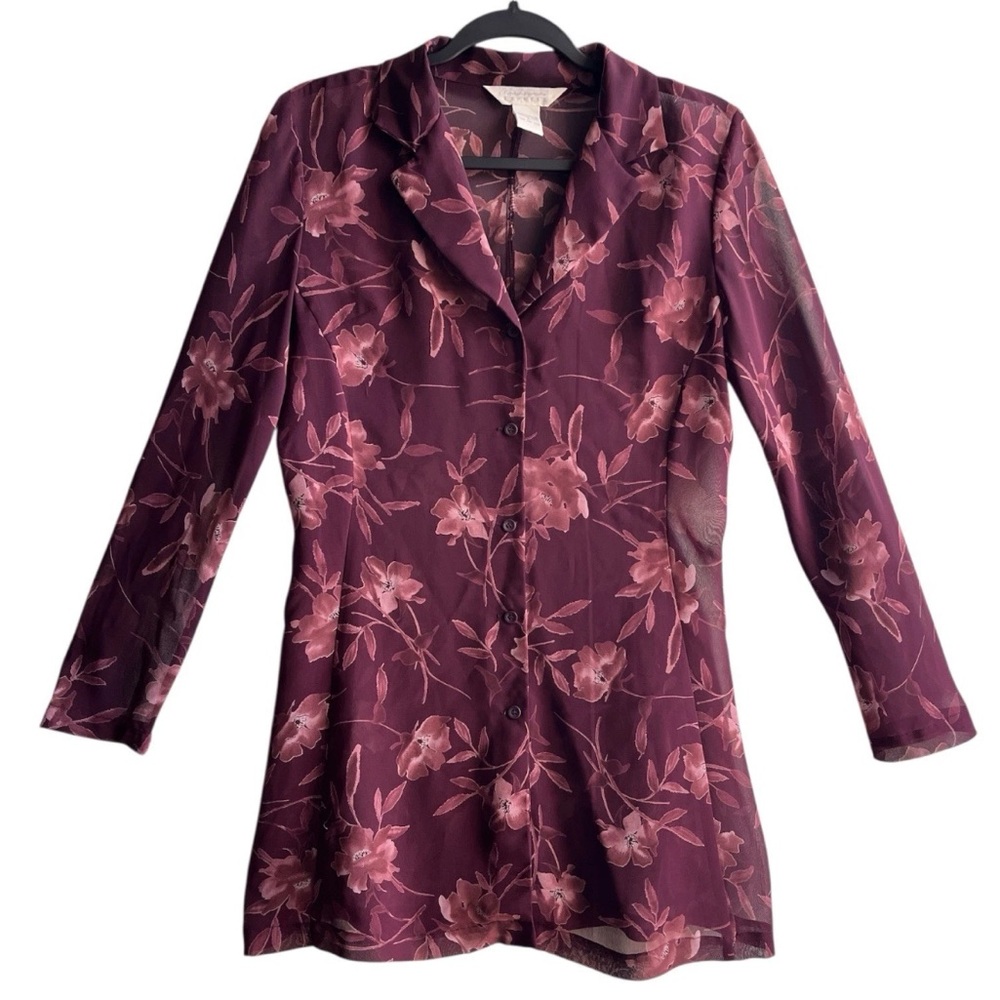 Vintage Express Campagnie Internationale Y2K Sheer Button Down Blouse Small